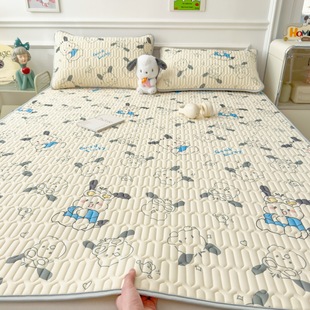 New latex summer mat three-piece set student dormitory single double Ice Silk summer mat foldable machine washing air conditioning soft mat