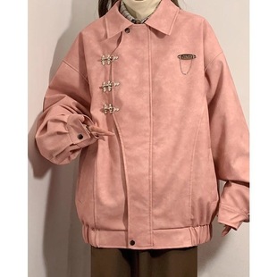 American leather women's spring and autumn new explosions early spring thin coat plus size loose baseball jacket wholesale