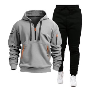 2024 Cross-border Spring and Autumn Sports Sweater suit Men's Zipper Hoodie Sportswear suit Sweater Sweater Two-piece Set