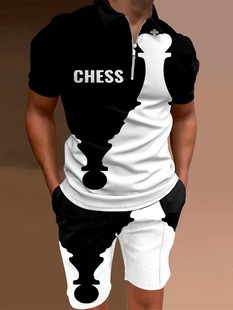 2023 Cross-borDer European anD American New Men's CloThing 3D PrinTeD POLO ShirT SuiT Lapel ShorT-sleeveD Pullover Casual Men's T-shirT