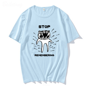 Radiohead T Shirt Men STOP REMEMBERING Funny Print Oversized