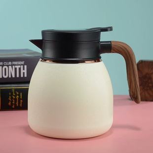 New 316 Stainless Steel Thermos Cup Wood Grain Handle Household Teapot Intelligent Temperature Display Water Kettle Wholesale Stew Teapot
