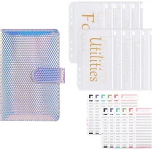 Colorful Bubble Laser Pu Leather Macaron Cross-border Notebook Bookkeeping Travel Budget Set Notebook Diary