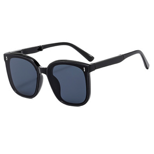 New F-Frame Lightweight Folding Sunglasses Women's Fashionable Personalized Wear Men's Anti-UV Driving Sunglasses 201