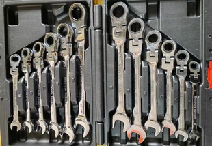Two-way movable head open ratchet plank 72 tooth mirror quick manual dual-purpose ratchet wrench open-end wrench
