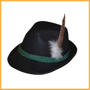 Beer Festival Jazz Hat Topper German Carnival Mountaineering Hat Jazz Party Adult Performance Topper Hat turkey feather