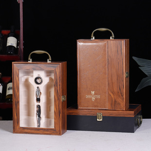 Factory wholesale high-grade wine red wine gift box wooden box high-grade packaging box single double four or six pack
