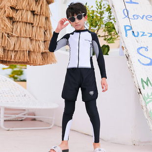 Children's Diving Suit Surfing Large Size Long Sleeve Trousers Sun Protection Boys' and Girls' Water Park Big Kids Parent-Child Swimsuit