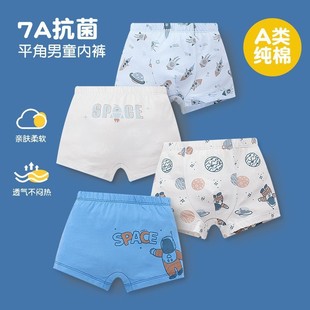 Children's Underwear Cotton Boys' Middle and Big Boys Teenagers Cotton 2024 New Antibacterial Boxer Shorts Boxer