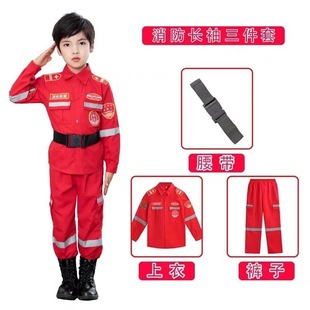 Children's Firefighter Costume Halloween cosplay Costume Kidsren's Professional Suit