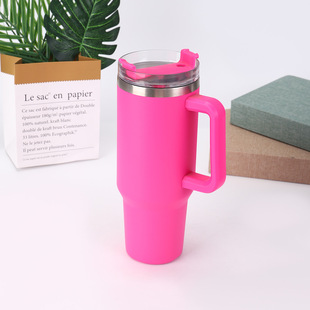 Cross-border large capacity 304 stainless steel thermos cup portable handle straw 40oz car cup outdoor ice cup