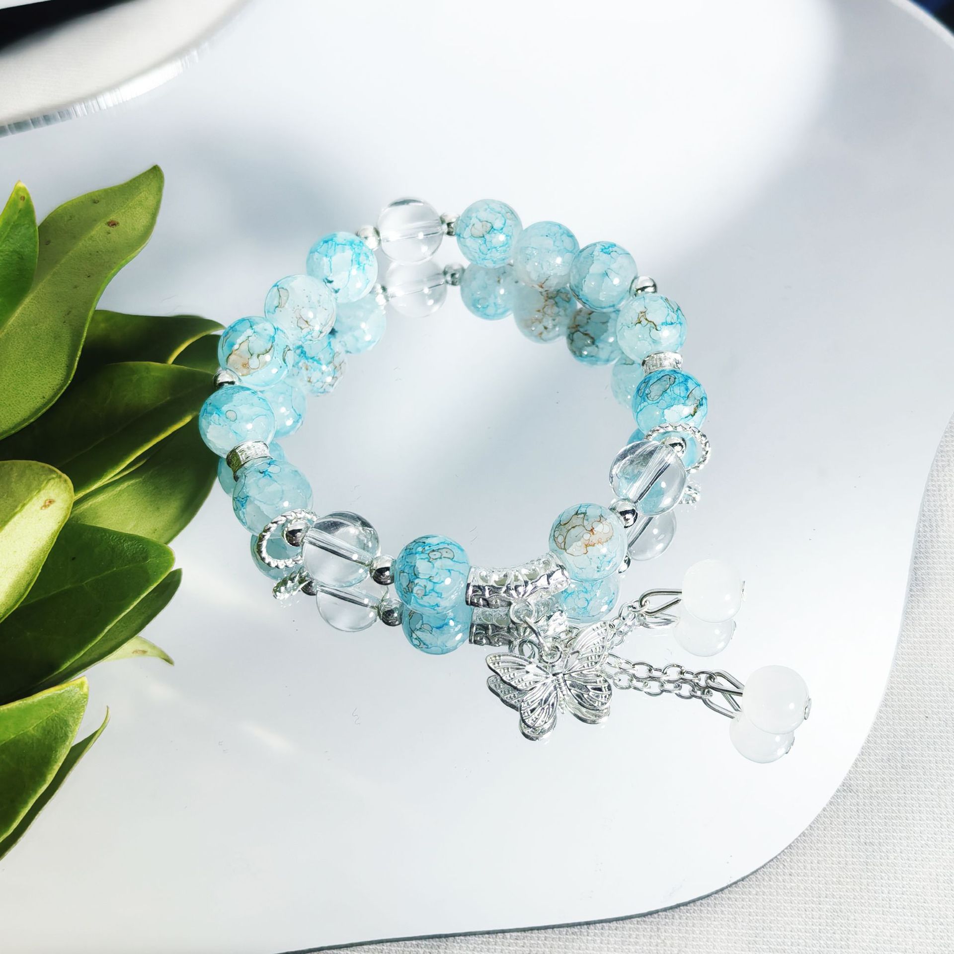 Wholesale Glass Crystal Bracelets, Painted Jewelry, Star and Moon Designs, for Female Students, Sisters, Best Friends, Street Vendor Bracelets, Customizable