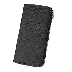 Factory wholesale canvas wallet men's long simple zipper clutch large capacity handbag multi-function mobile phone bag