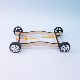 Elastic car physical potential energy experiment DIY handmade technology small production maker educational toy science star