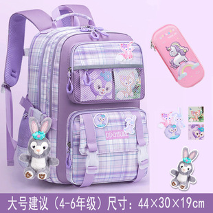 New schoolbag for primary school students Girls Grade One and grade two girls grade six and grade three children backpack burden relief spine protection