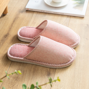 Cotton Slippers Women's Spring and Autumn Four Seasons Indoor Home Cotton Linen Non-slip Linen Slippers Winter Home Warm Couple Men