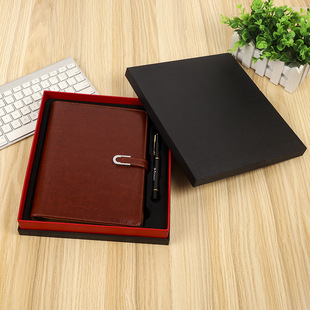 Notebook gift box in stock white card environmental protection kraft paper black card hand ledger packaging box toothpaste box heaven and earth cover hardcover