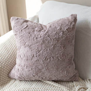 Brush Flower Rabbit Hair Pillow Case Sofa Cushion Bedside Pillow Waist Pillow Instagram Nordic Bedside Pillow Office Pillow