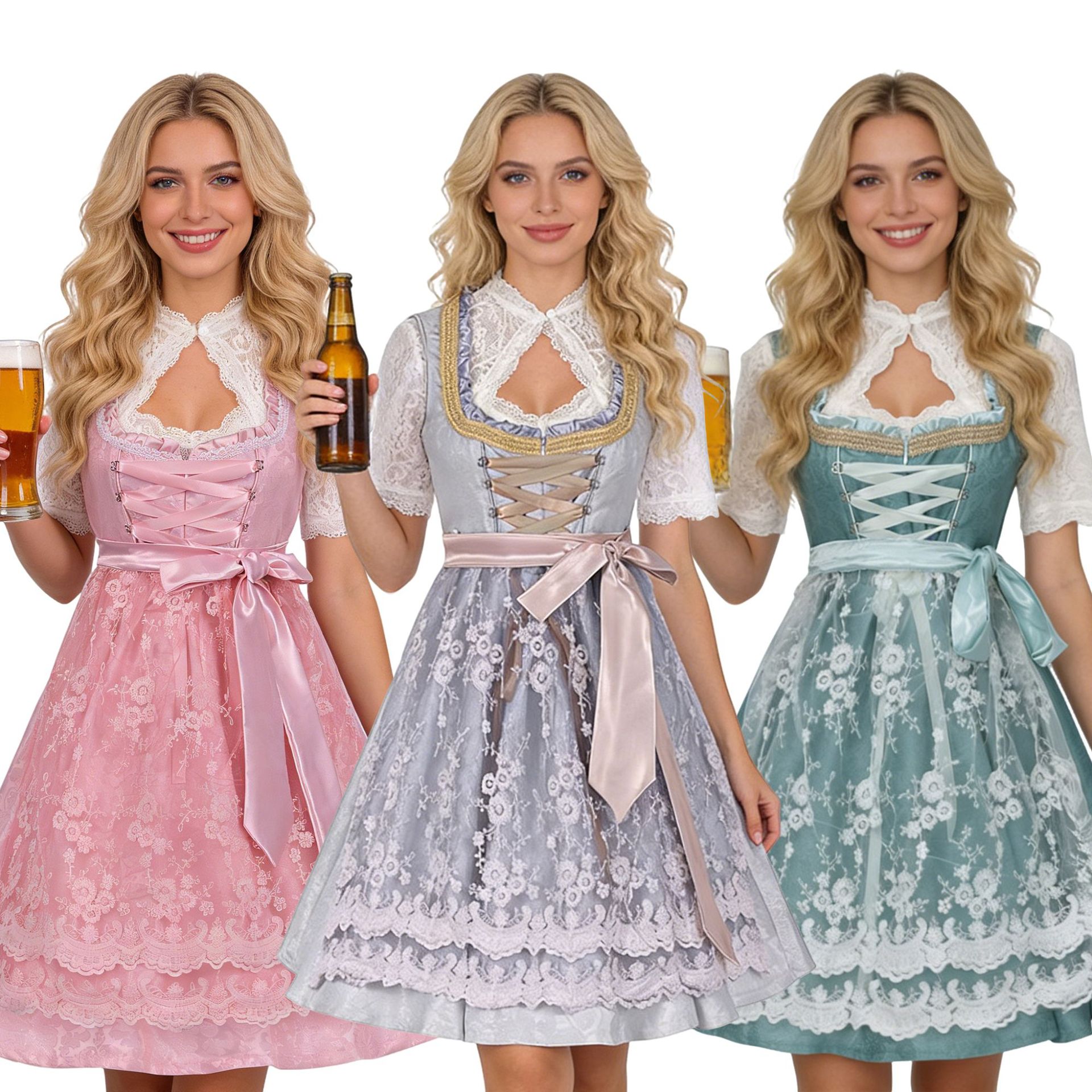 Halloween Carnival Costume German Oktoberfest Outfit Suspenders Pants Set Bavarian Women's Costume