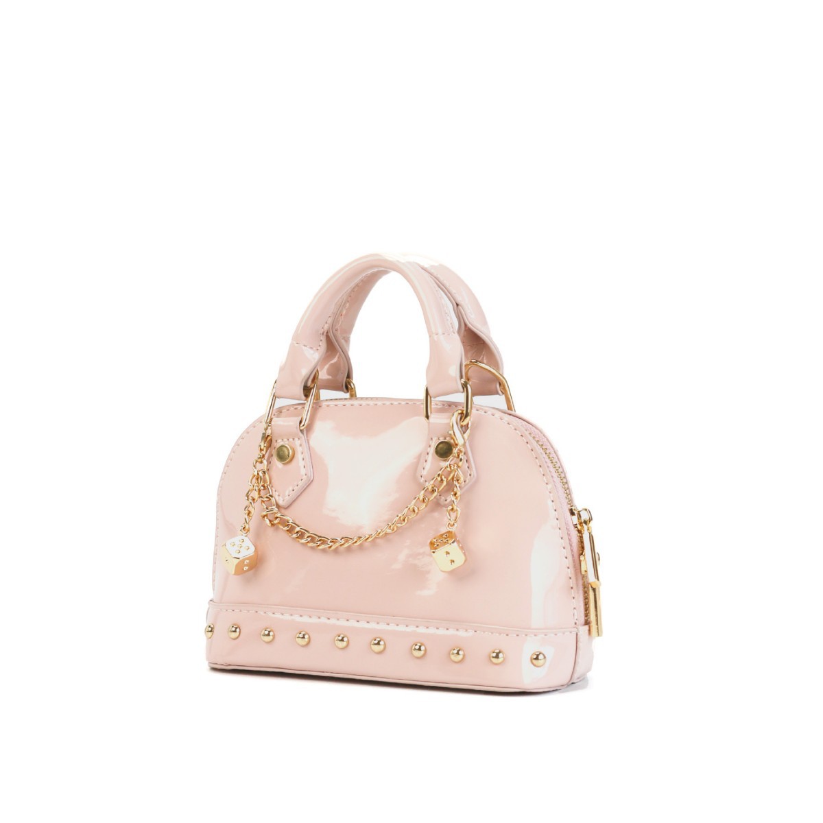 Niche, high-end champagne gold studded shell handbag, 2025 new arrival, fashionable shoulder/crossbody bag for women.