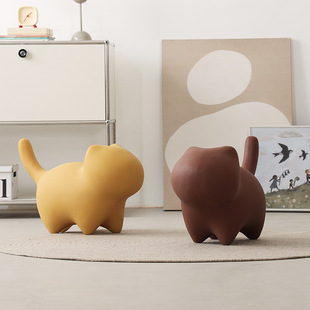 Creative children's animal stool Cute kindergarten kitten home living room leisure Internet celebrity seat cartoon low stool