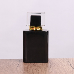 Perfume Bottle Black Silk Perfume Essence Glass Bottles 30ml Square Pressing Perfume Spray Bottle Wholesale