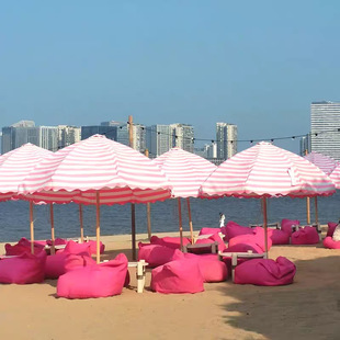 New Oxford Cloth Waterproof Lazy Striped Fabric Sofa Removable and Washable Outdoor Beach Balcony Lazy Sofa Chair