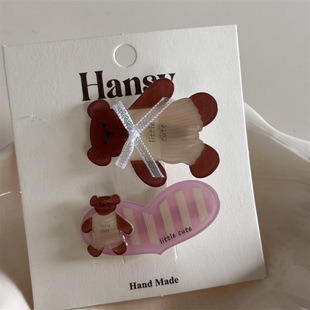 Cute Bow Knife and Fork Series Combination Hairpin Cute Animal Duckbill Clip Side Clip Hair Accessories Headwear New Style