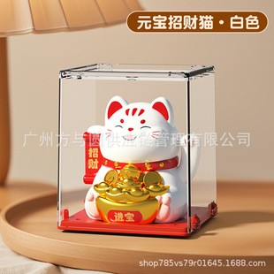2 inch solar beckoning mini lucky cat office desktop car accessories ornaments decorative plastic crafts