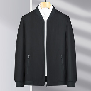 Men's Baseball Collar Jacket 2025 Spring and Autumn New Men's Business Casual Simple Windproof Jacket for Middle-aged and Elderly