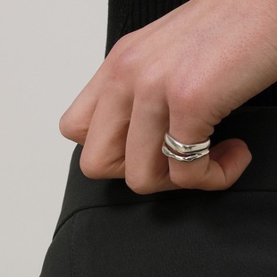 Design Sense Small Finger Plain Ring Women's Simple Tail Ring Niche High-grade Sense Plain Noodles Finger Ring Festival Gift Giving