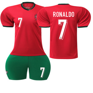 2425 European Cup Portugal Home Football Uniform Suit No. 7 Ronaldo Jersey No. 8 B Fei Jersey Kidsren's Suit