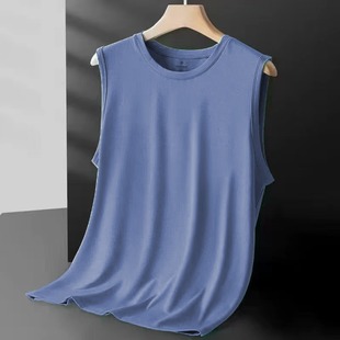 Sleeveless Ice Silk Vest Men's Summer Thin Sports Quick-drying Breathable Mesh Base Shirt Running Hurdle Training Clothes