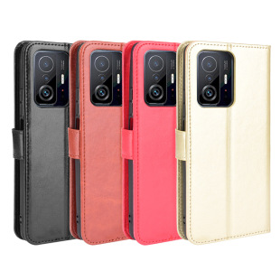Для Xiaomi 11T Чехол для мобильного телефона для Xiaomi 11T Pro кожаный чехол для мобильного телефона откидная крышка Crazy Horse узор ремешок чехол для карты 5