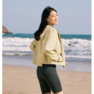 Black Rubber Short Sunscreen Clothing Women's Lightweight Breathable Ice Silk Skin Clothing UPF50 Outdoor Cycling Travel Sunscreen Clothing for Women