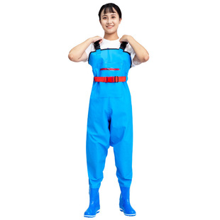 Women's Strap Water Pants Half-length conjoined Lotus Root Dig Fish Beach Rain Boots Waterproof Rain Pants Children's Wading Clothes