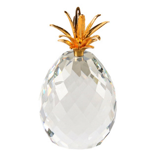Modern Light Luxury Art Transparent Crystal Fruit Pineapple Desktop Ornaments Entrance Study Hotel Soft Home Accessories