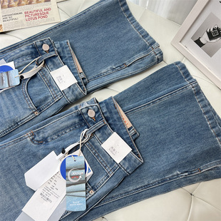 Long and Short Two-Edition Western-style Split Pants Spring Small Jeans Women's High Waist Loose Wide-leg Flared Pants