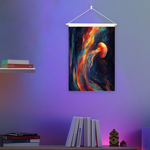 TemuSheinUV Fluorescent Tapestry Dark Planet Cosmic Skeleton Tapestry Bedroom Decorative Hanging Picture