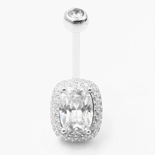 S925 silver belly button ring Europe and the United States Diamond zircon egg-shaped belly button nail body piercing jewelry cross-border manufacturers wholesale