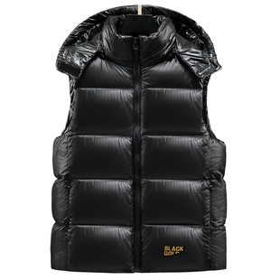 Cross-border Black Gold Down Cotton Vest Men's and Women's 2024 New Loose Casual Thickened Vest Jacket Trendy Waistcoat