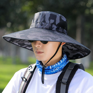 Sun Hat Men's New Breathable Hat Summer Fishing Hat Outdoor Sun Hat Big Brim Sunscreen Hat Big Hat Wai