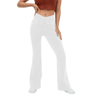 2023 Amazon high imitation denim flared pants cross-border hip European and American women flared pants