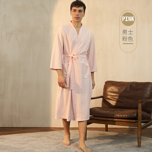Summer Thin Women's Absorbent Bathrobe Men's Extra Large Size Waffle Nightgown Hotel SPA Quick-Dry Gown