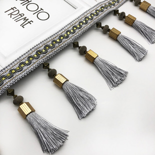 New high-end European-style curtain gold cap hanging tassel lace curtain head decorative accessories pendant sofa cover cover edge