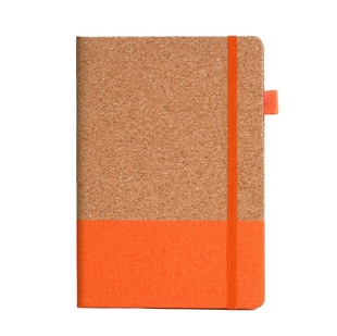 Cross-Border Export Cork Pu Splicing Wheat Straw Notebook Cloth Pattern Elastic Band Gift Box Set Coffee Grounds Business