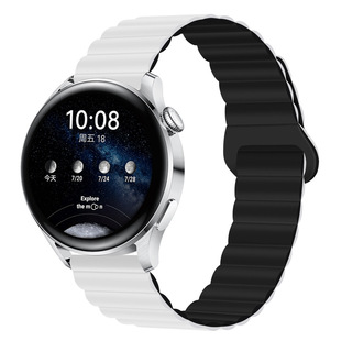 Для Huawei GT4/GT3/PRO Samsung watch4 Двухцветный силиконовый Магнитный контур 20/22 мм ремешок для часов