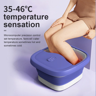 Folding Foot Bucket New Folding Foot Bathtub Foldable Massage with Lid Household Folding Foot Bucket Foot Washing Basin