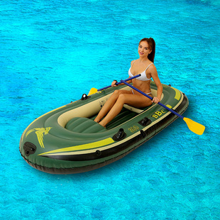 In stock rubber boat thickened hard bottom assault boat 2/3/4 people kayak adult inflatable boat Air Cushion boat fishing boat