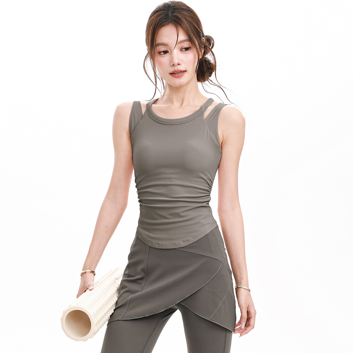 Run Kaka Fixed Cup Sports Bra Women's Double Shoulder Strap Shockproof Professional Comfortable Yoga Fitness Running Vest